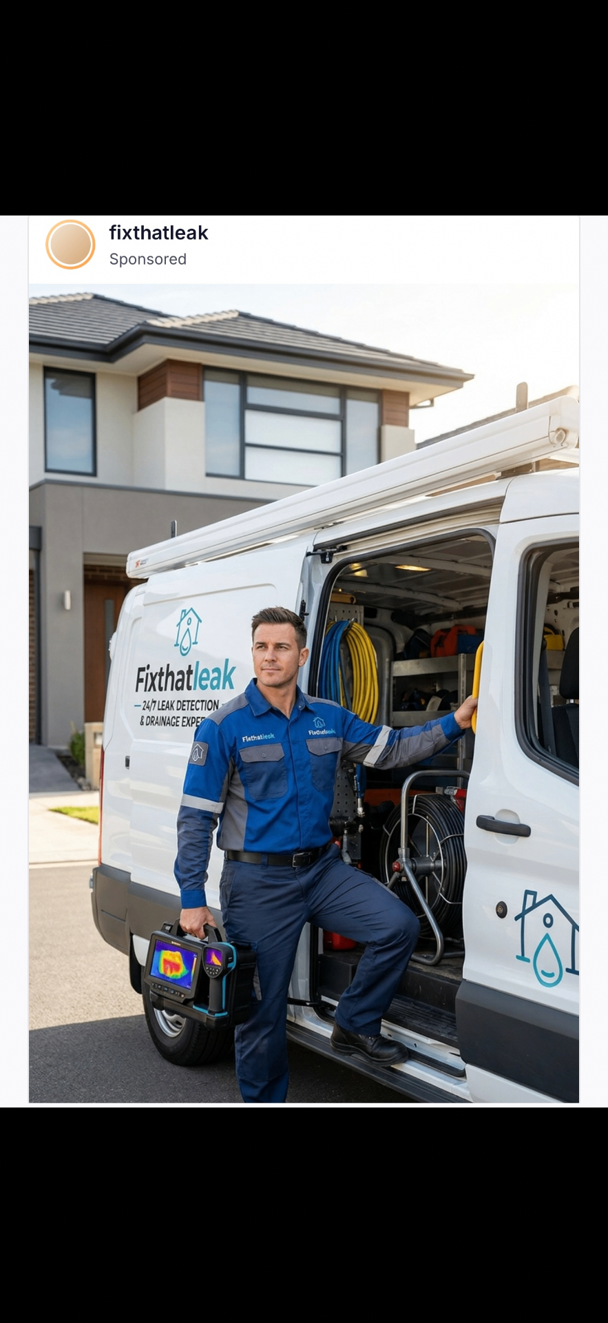 Fix That Leak van and engineer with leak-detection kit